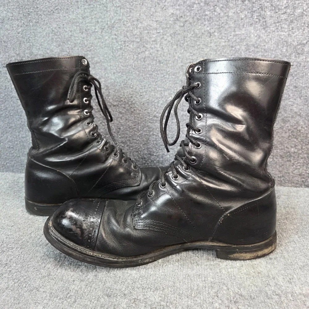 CORCORAN 975 Military Cap Toe Combat Jump Black Leather Boots USA 13D